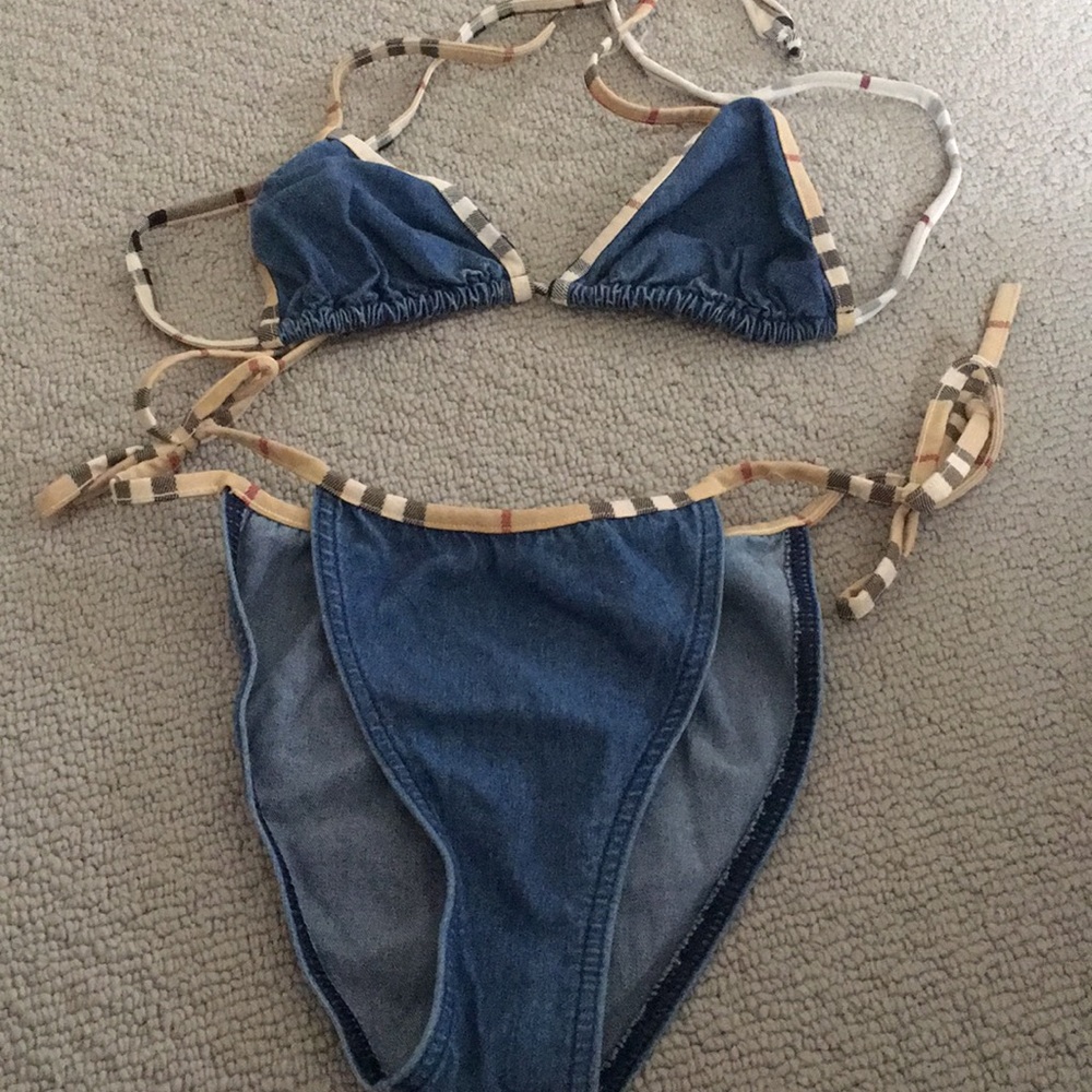 Burberry denim with nova check bikini